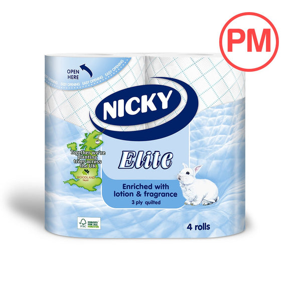 Nicky Elite Blue Toilet Tissue 4pk