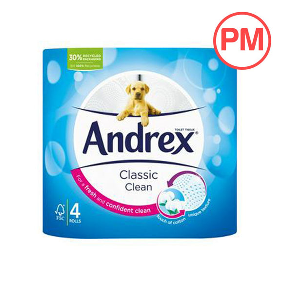 Andrex Classic Clean Toilet Tissue 4pk